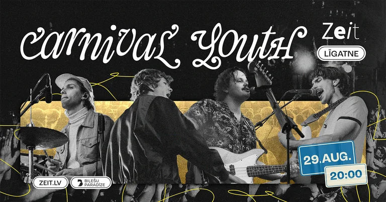 Carnival Youth Līgatnē 29. augustā: ieeja 15 eiro