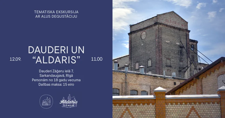 Rīgā 12. septembrī: “Dauderi un Aldaris” ar degustāciju